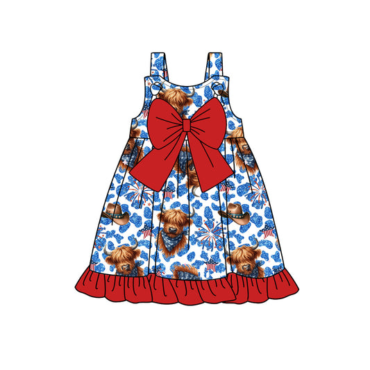 no moq GSD1907 pre-order baby girls clothes 4th of july alpine sleeveless dress-2025.1.13