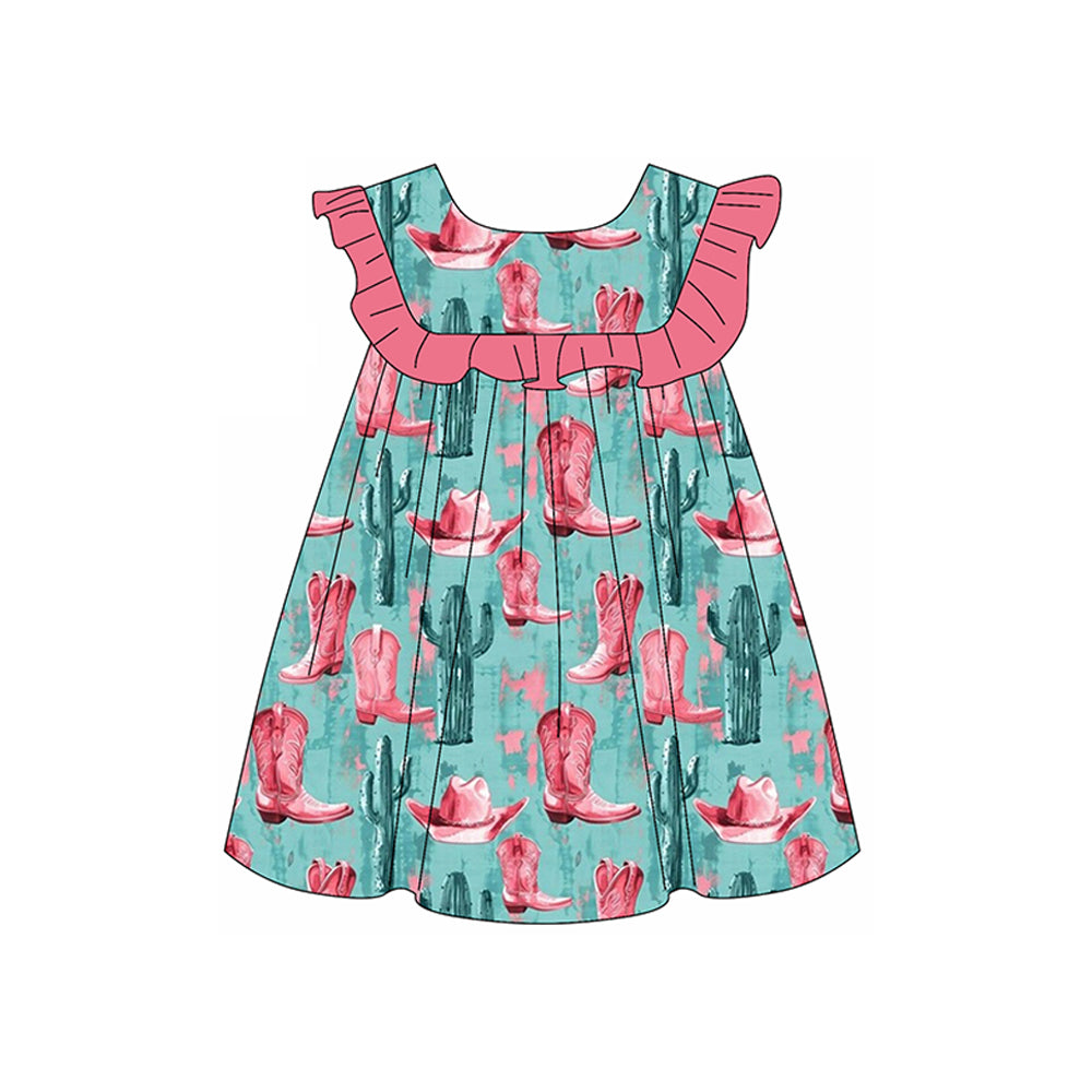 no moq GSD1909 pre-order baby girls clothes boots sleeveless dress-2025.1.14