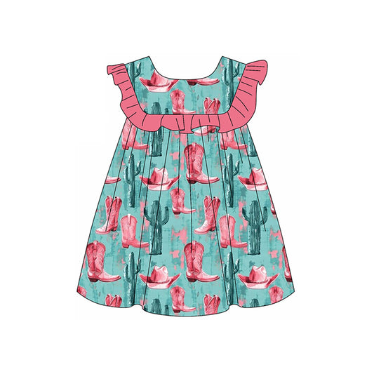 no moq GSD1909 pre-order baby girls clothes boots sleeveless dress-2025.1.14