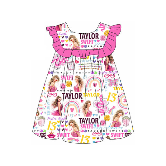 no moq GSD1932 pre-order baby girls clothes taylor swift flying sleeve dress-2025.1.16