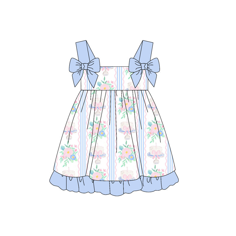 no moq GSD1946 pre-order baby girls clothes floral suspender dress-2025.1.20