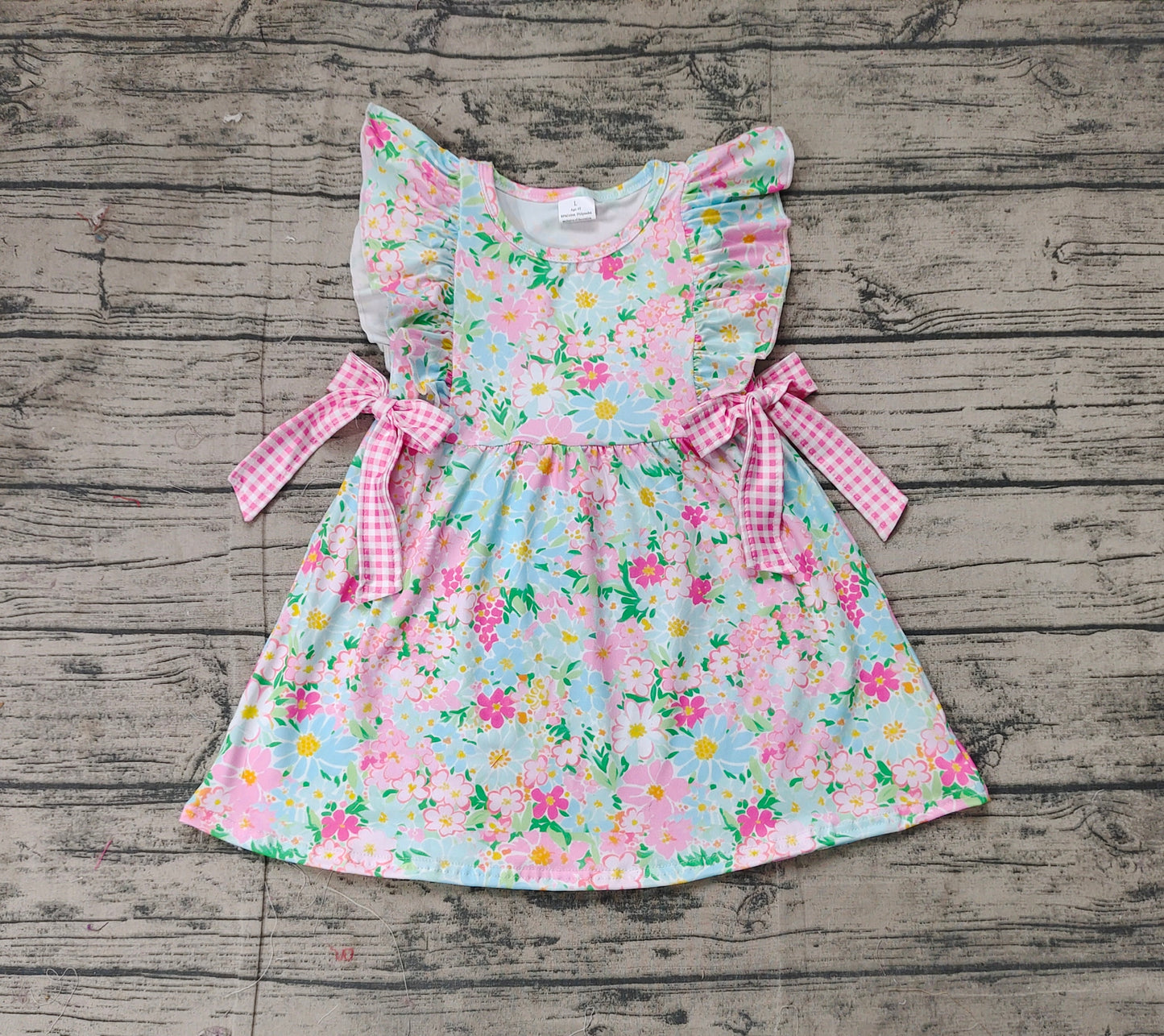 no moq sale GSD1962 pre-order baby girls clothes floral sleeveless dress