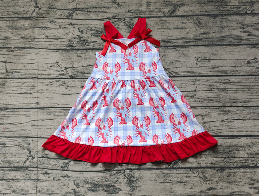 no moq sale GSD1968 pre-order baby girls clothes crayfish sleeveless dress