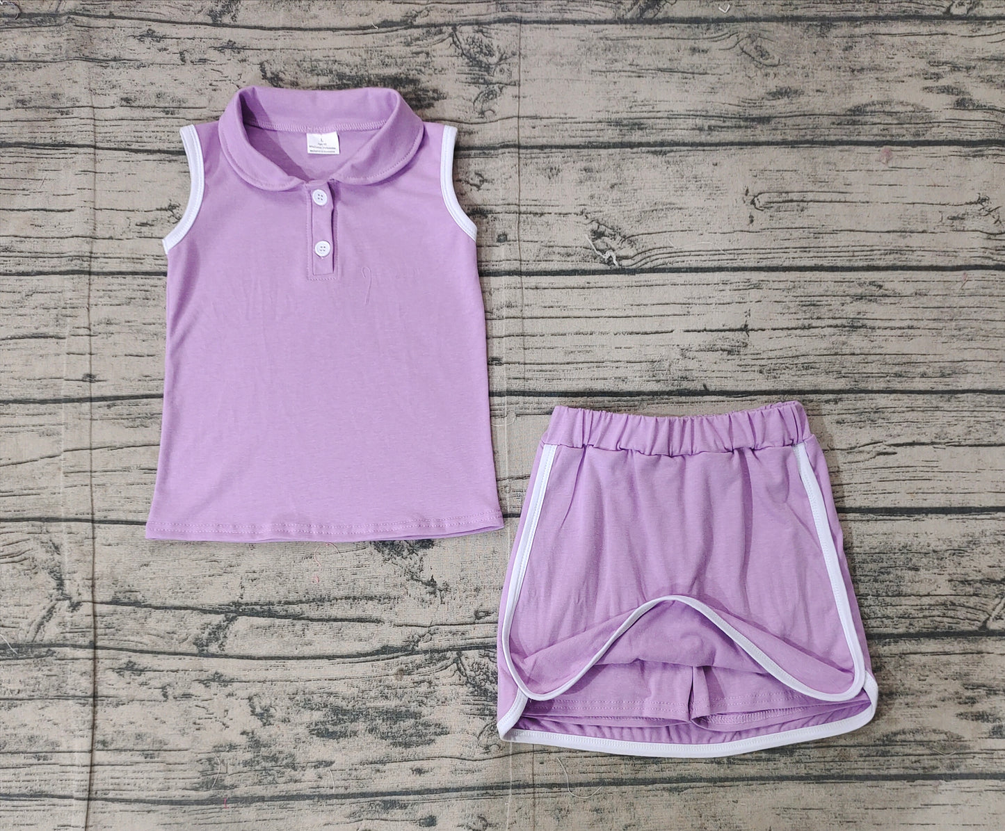 no moq sale GSD1976 pre-order baby girls clothes cotton purple sleeveless dress-