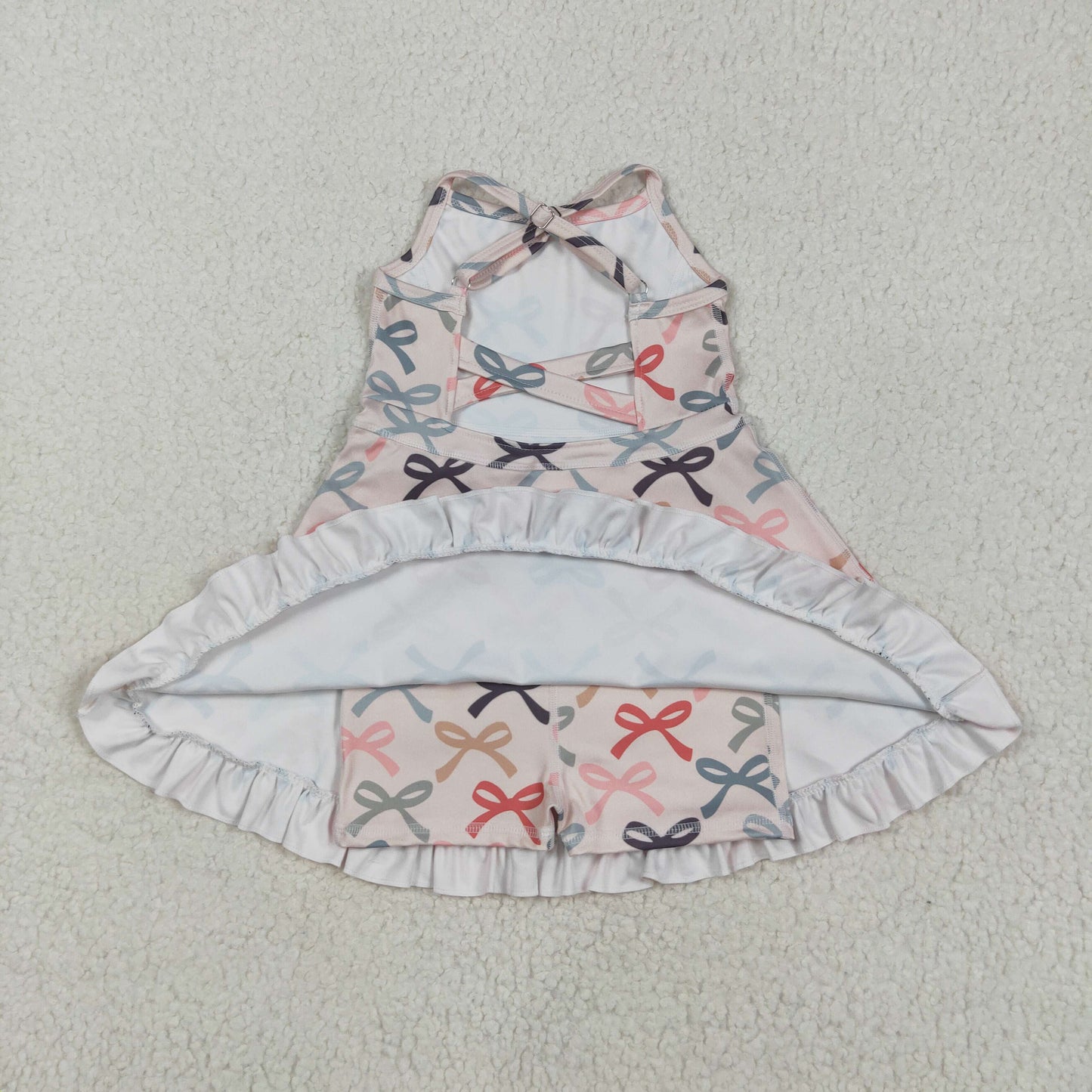 RTS NO MOQ baby girl clothes yoga floral suspender skirt sets-2