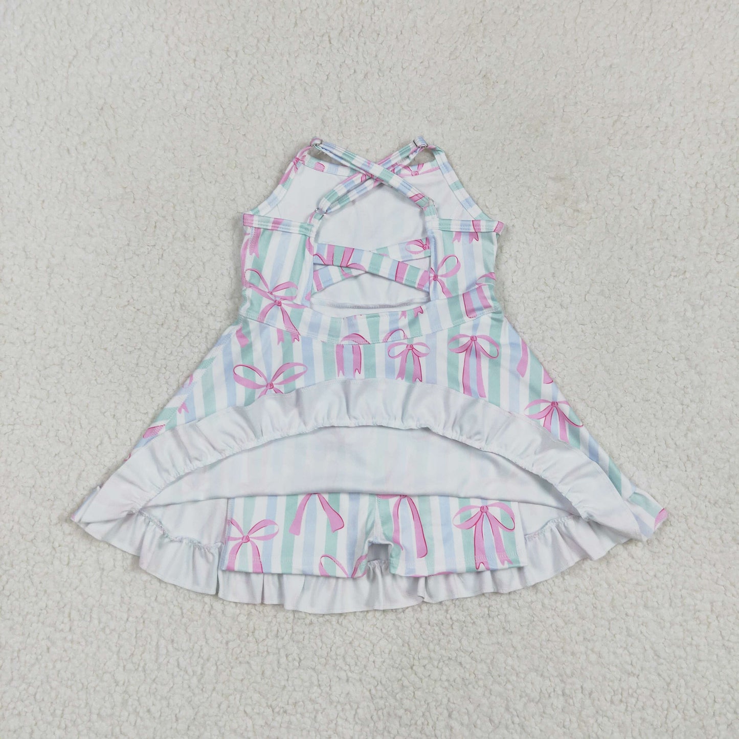 RTS NO MOQ baby girl clothes yoga floral suspender skirt sets-2