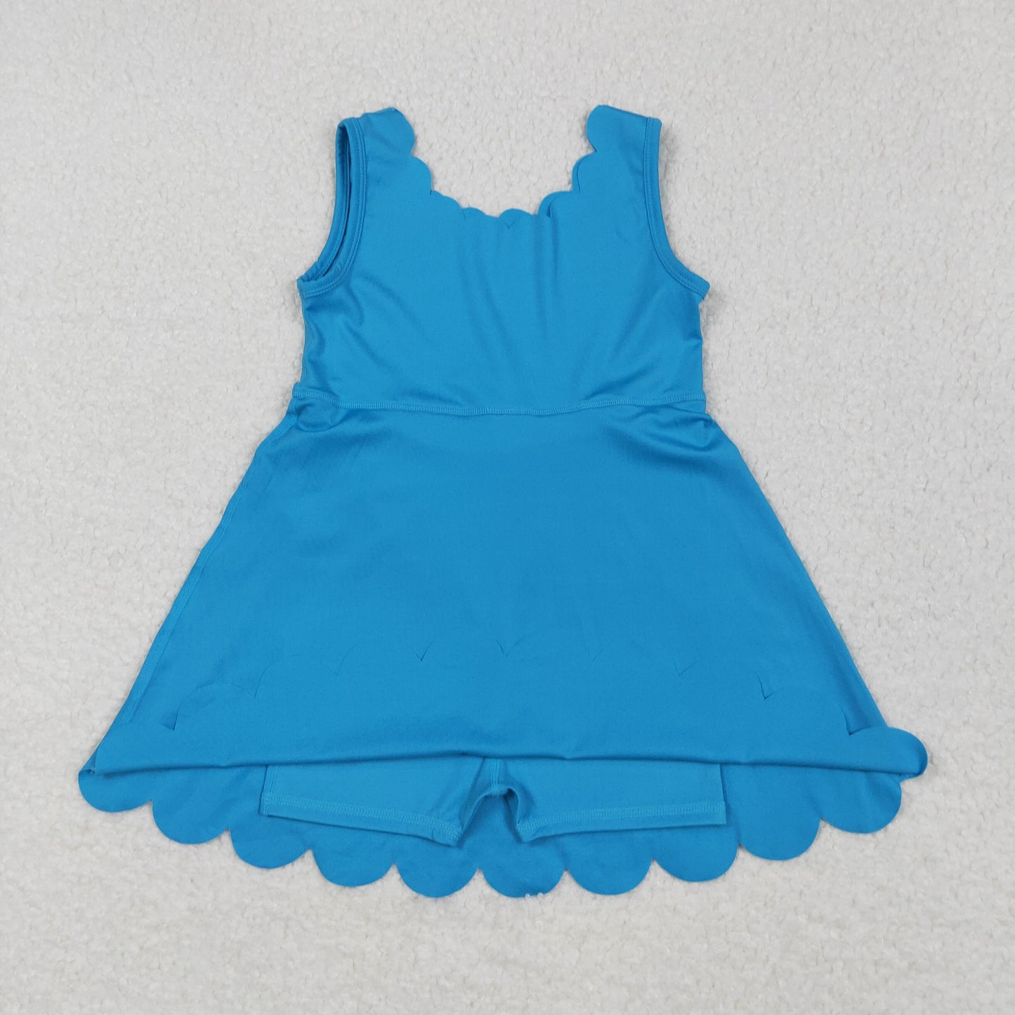 RTS NO MOQ GSD2375 Pure blue lace yoga sleeveless dress