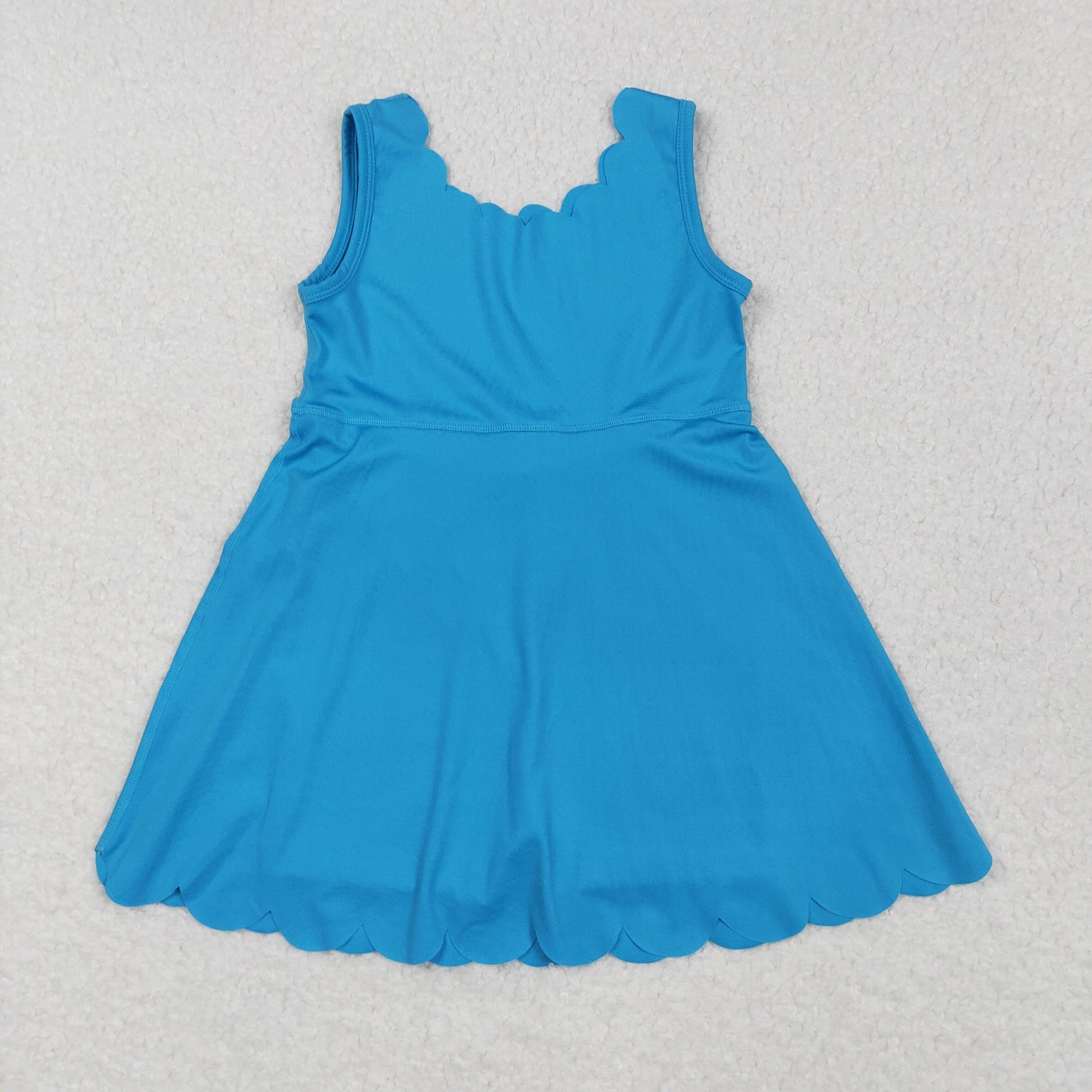 RTS NO MOQ GSD2375 Pure blue lace yoga sleeveless dress