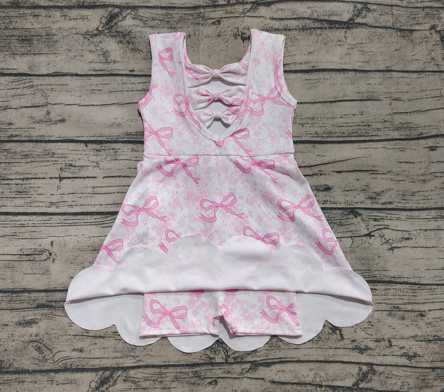 no moq GSD2572 PRE-ORDER baby girl clothes yoga bow floral pink sleeveless dress-2025.5.8