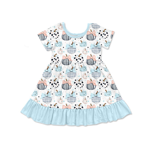 no moq GSD2579 PRE-ORDER baby girl clothes pumpkin short sleeve dress-2025.5.10