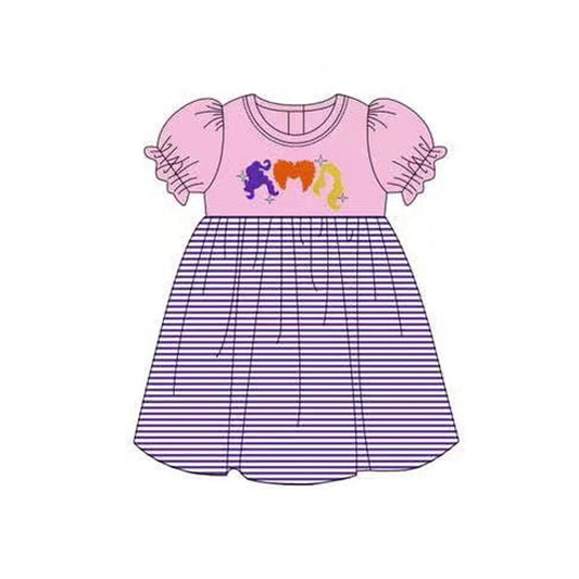 no moq GSD2611 PRE-ORDER baby girl clothes purple short sleeve dress-2025.5.27