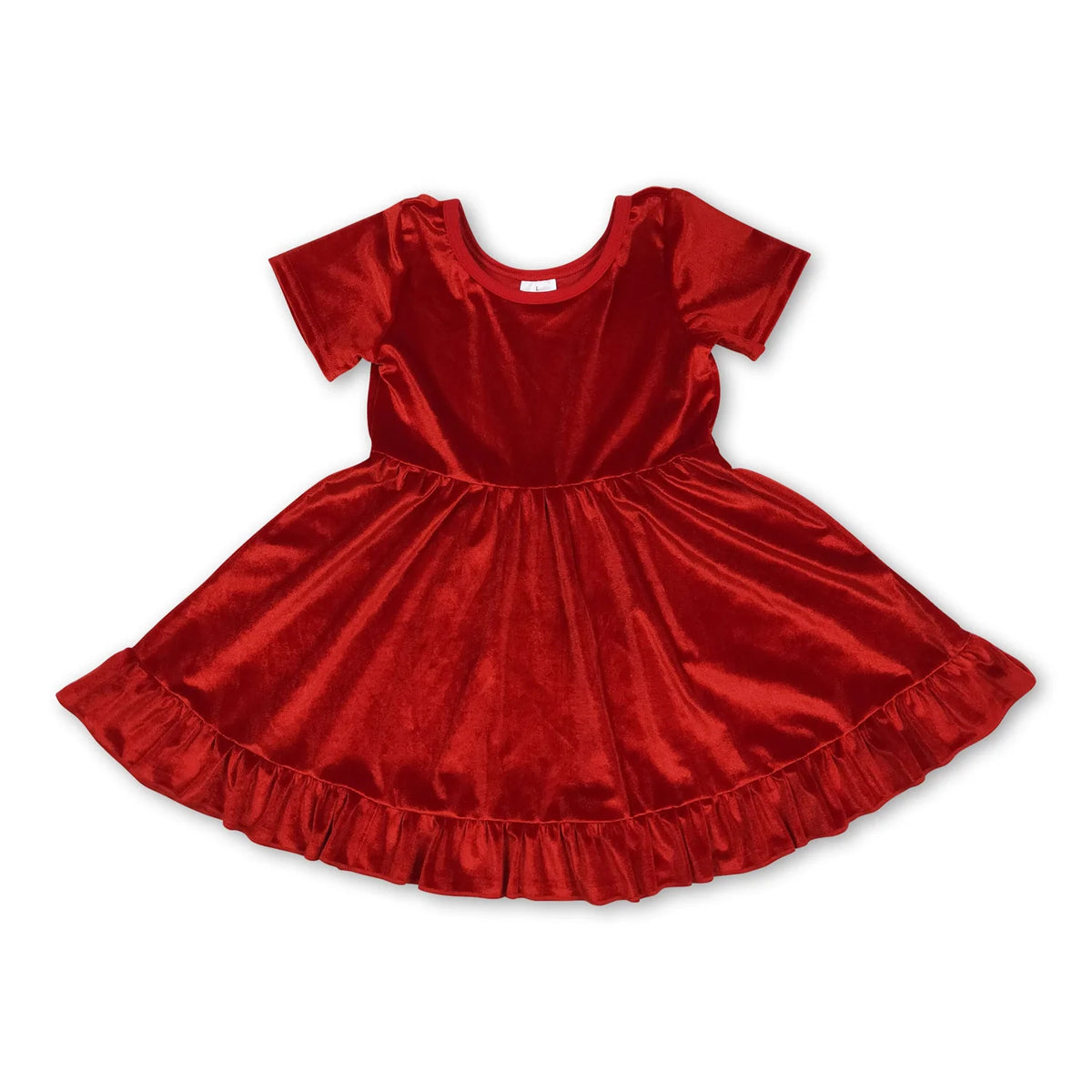 RTS Sibling baby girls clothes Christmas red velvet short Sleeve dress and rompers