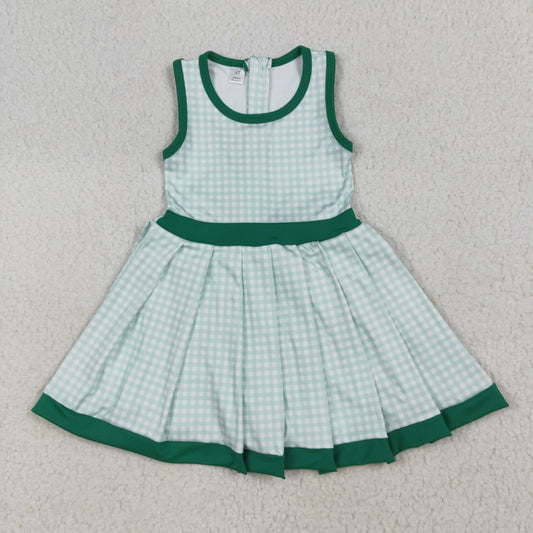 RTS NO MOQ（In Stock) GSD2632 Green plaid yoga sleeveless dress