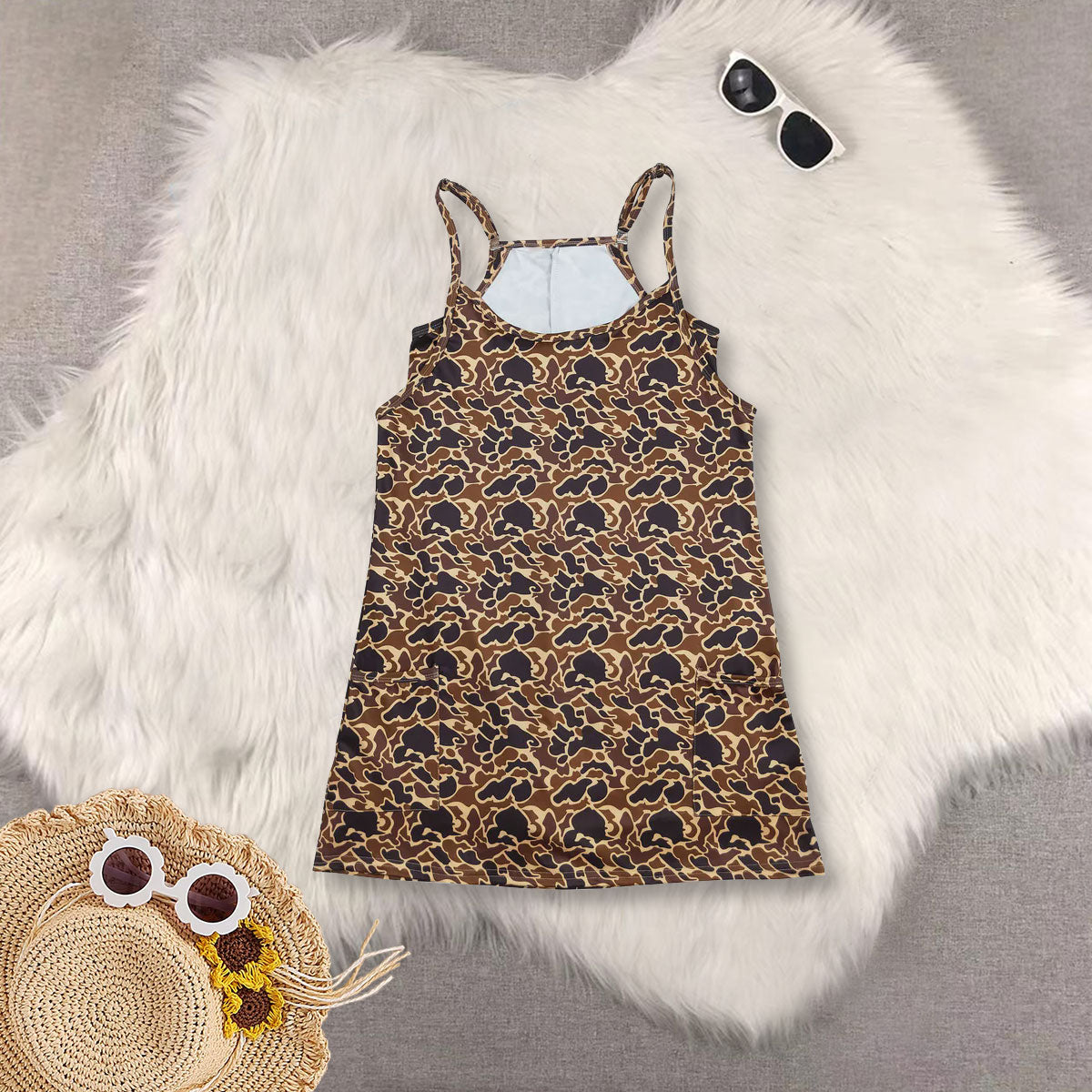 RTS NO MOQ Sibling Adult clothes camouflage yoga dresses