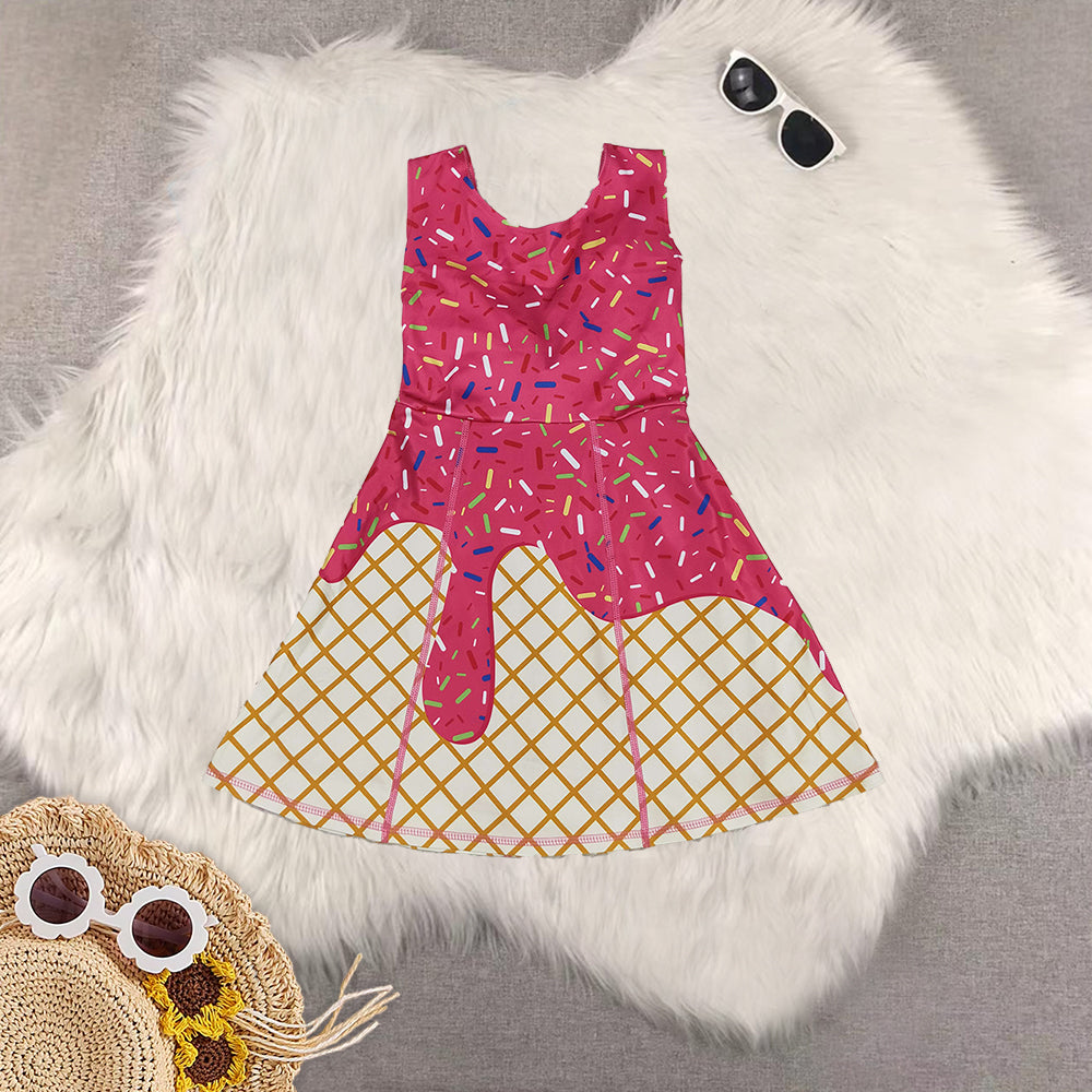 RTS NO MOQ Sibling baby girl clothes yoga team sleeveless dress