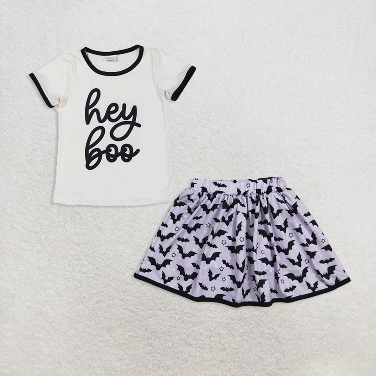 RTS NO MOQ Sibling baby girls clothes halloween short-sleeved skirt sets