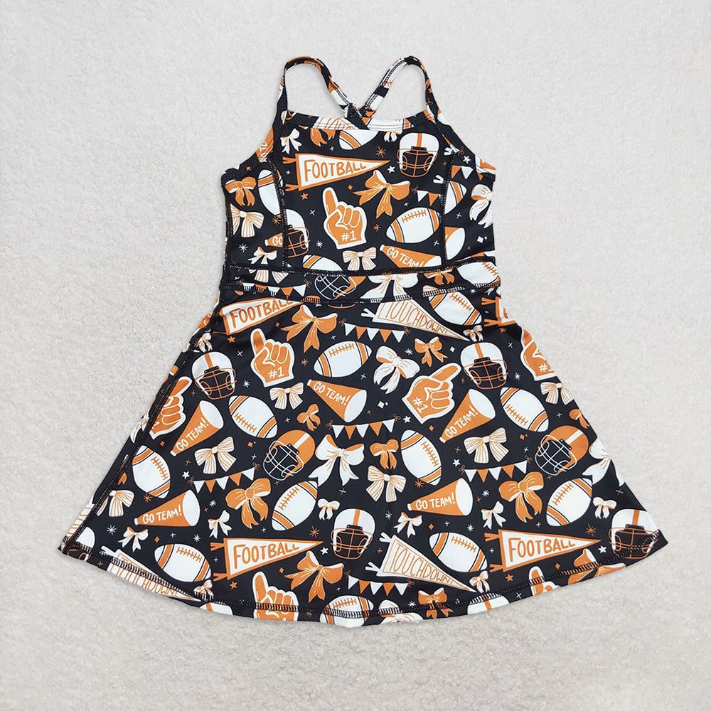 RTS NO MOQ Sibling baby girl clothes team cheer skirt yoga sets and dress