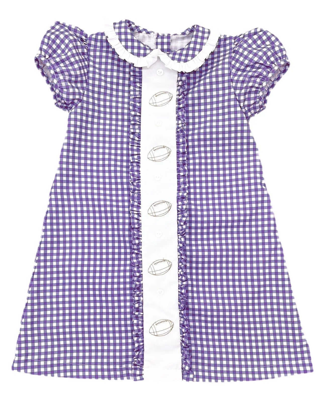 (Pre Order) No moq GSD2799 PRE-ORDER baby girl clothes rugby purple short sleeve dress-2025.8.11