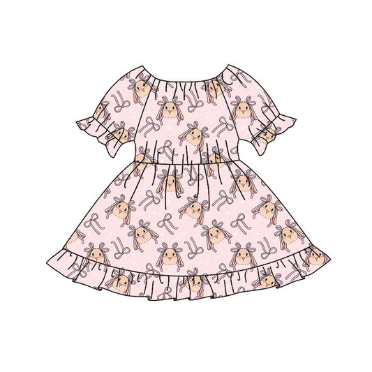(Pre Order) No moq GSD2836 PRE-ORDER baby girl clothes bow short sleeve dress-2025.9.24