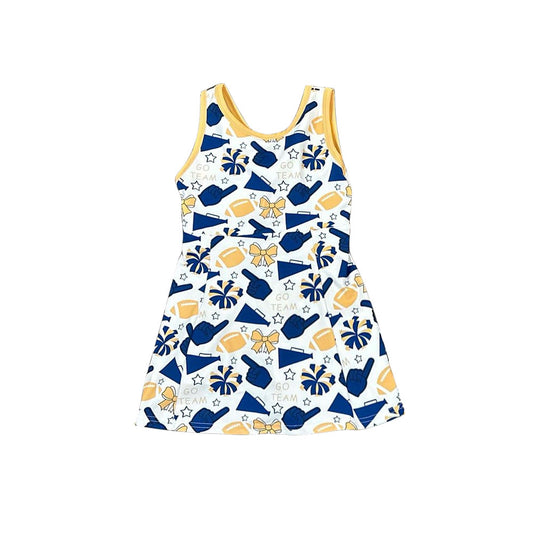 (Pre Order) No moq GSD2843 PRE-ORDER baby girl clothes yoga bow rugby Sleeveless kids girls athletic dresses-2025.9.25