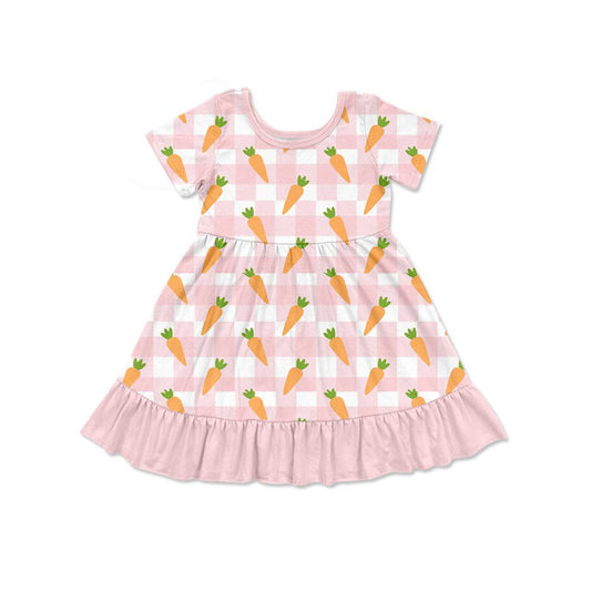 (Pre Order) No moq GSD2850 PRE-ORDER baby girl clothes carrot short sleeve dress-2025.9.27