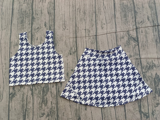 (Pre Order) No moq GSD2858 PRE-ORDER baby girl clothes yoga black Sleeveless kids girls athletic skirts sets-2025.12.5