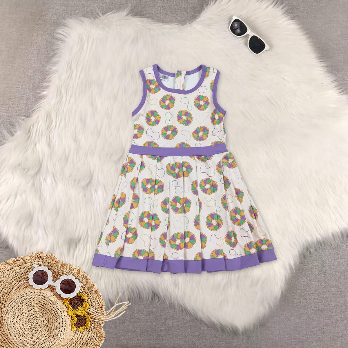 RTS NO MOQ Sibling baby girl boy clothes mardi gras nceklace short sleeve top and dresses and skirts sets and skirts and adult top and adult skirts