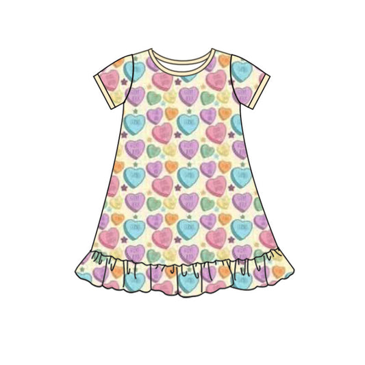 (Pre Order) No moq GSD2895 PRE-ORDER baby girl clothes love short sleeve dress-2025.10.10