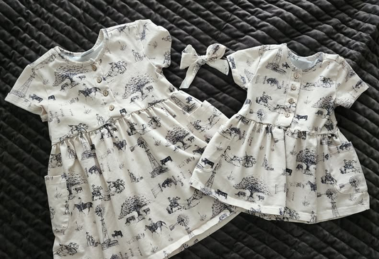 (Pre Order) No moq GSD2908 PRE-ORDER baby girl clothes riding horse short sleeve dress-2025.10.11