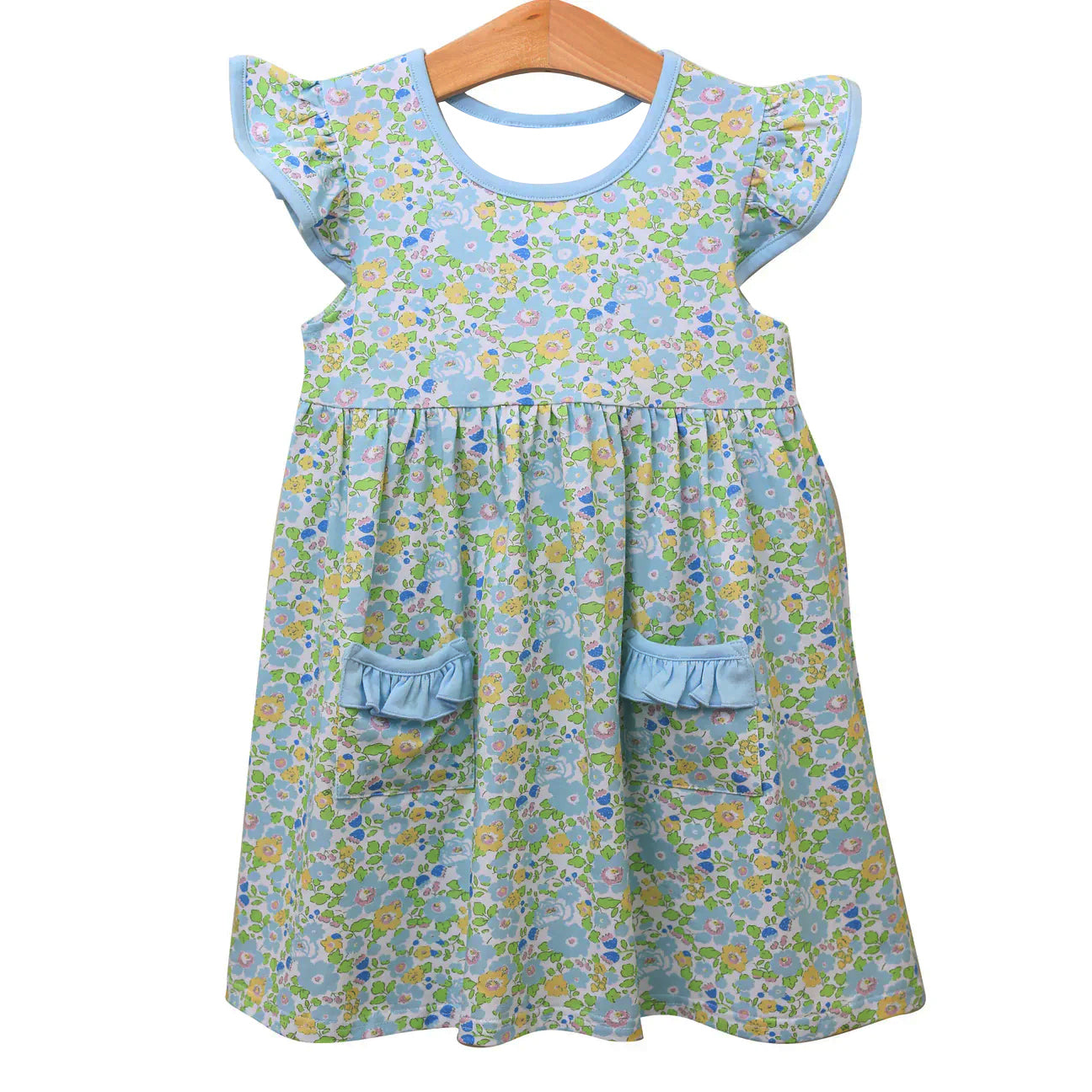(Pre Order) No moq GSD2910 PRE-ORDER baby girl clothes floral flying sleeves dress-2025.10.13