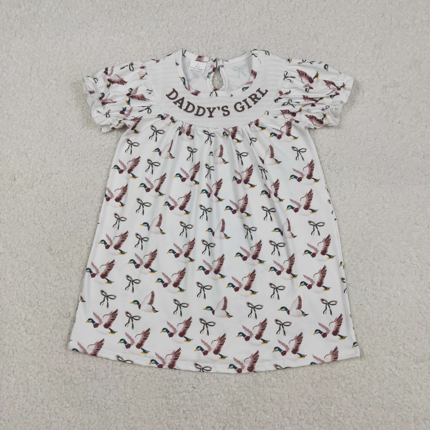 RTS NO MOQ Sibling Baby girl boy clothes embroidery DADDY duck short-sleeved dress & rompers