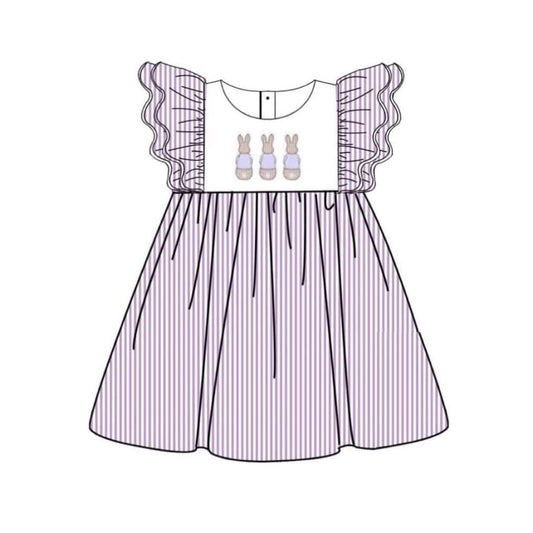 (Pre Order) No moq GSD2960 PRE-ORDER baby girl clothes easter flying sleeve dress-2025.10.23