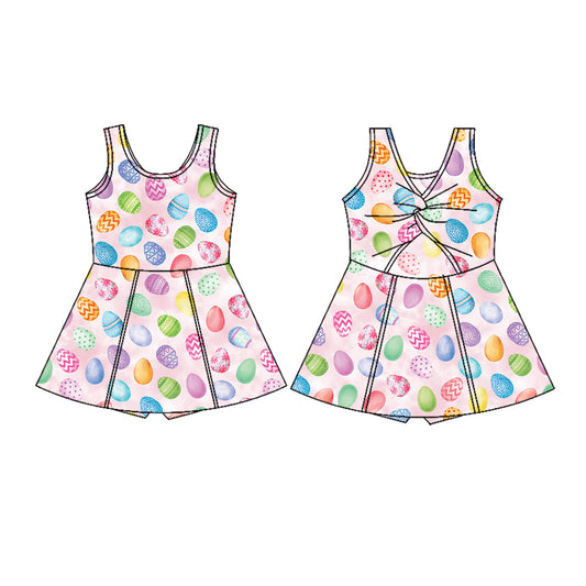 (Pre Order) No moq GSD2966 PRE-ORDER baby girl clothes yoga easter sleeveless dress-2025.10.25