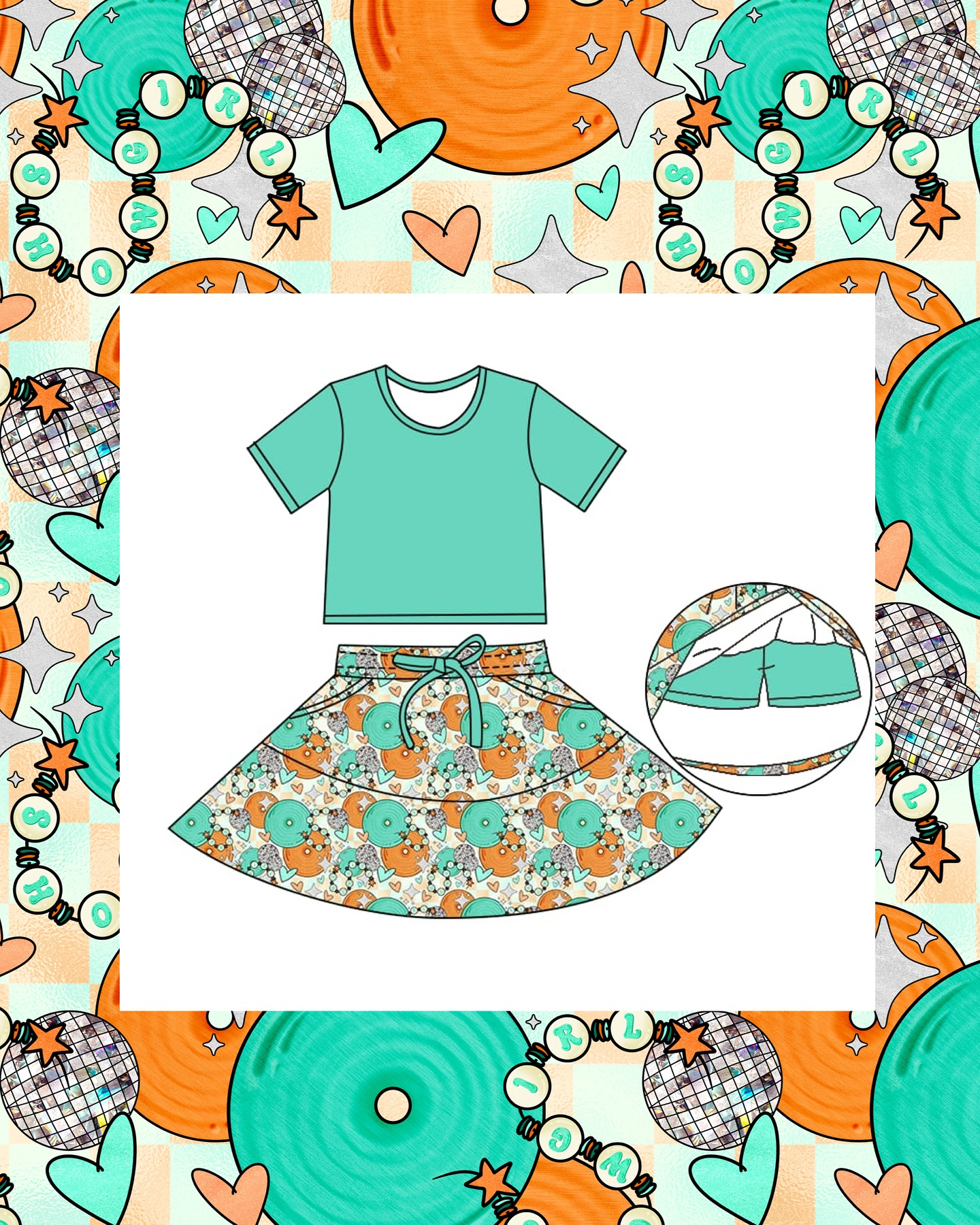 (Pre Order) No moq GSD2974 PRE-ORDER baby girl clothes boot short sleeve skirts sets-2025.10.27