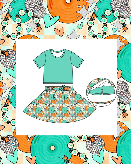 (Pre Order) No moq GSD2974 PRE-ORDER baby girl clothes boot short sleeve skirts sets-2025.10.27
