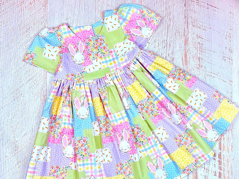 (Pre Order) No moq GSD2997 PRE-ORDER baby girl clothes bunny short sleeve dress-2025.10.30