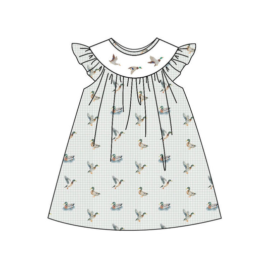 (Pre Order) No moq GSD3008 PRE-ORDER baby girl clothes duck flying sleeve dress-2025.10.31