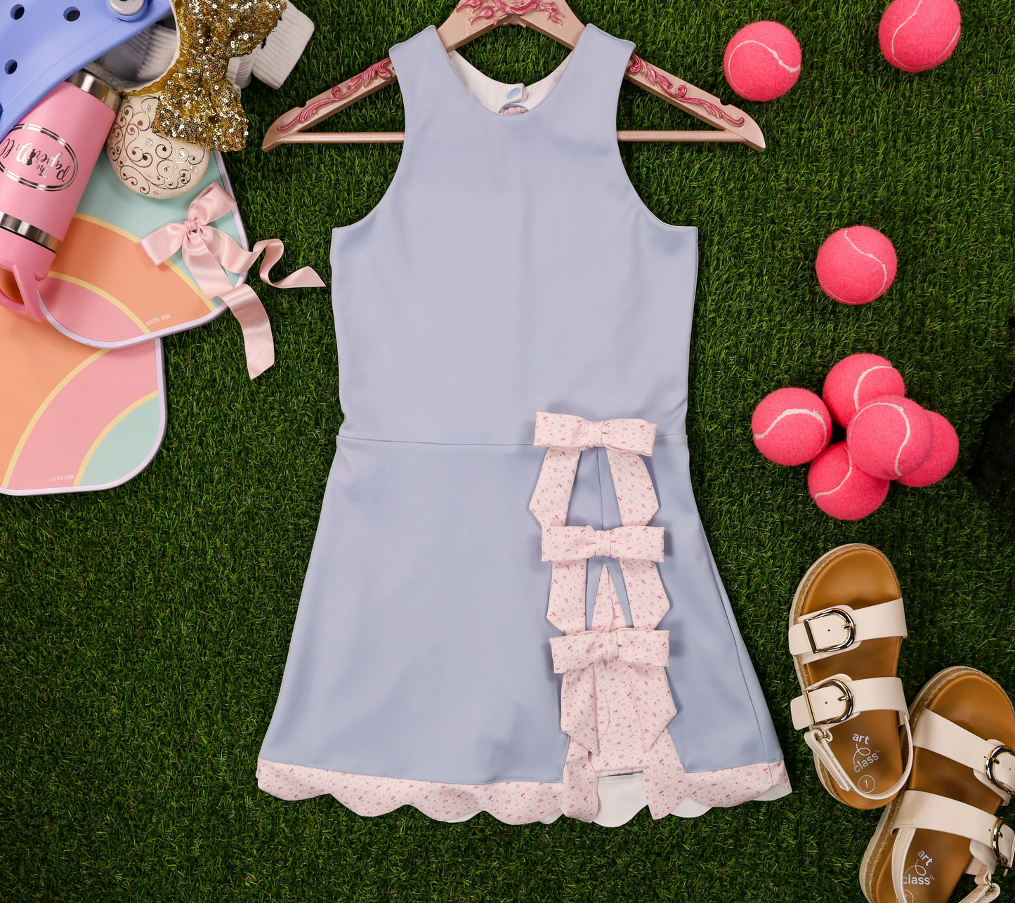 (Pre Order) No moq GSD3030 PRE-ORDER baby girl clothes yoga bow sleeveless dress-2025.11.4