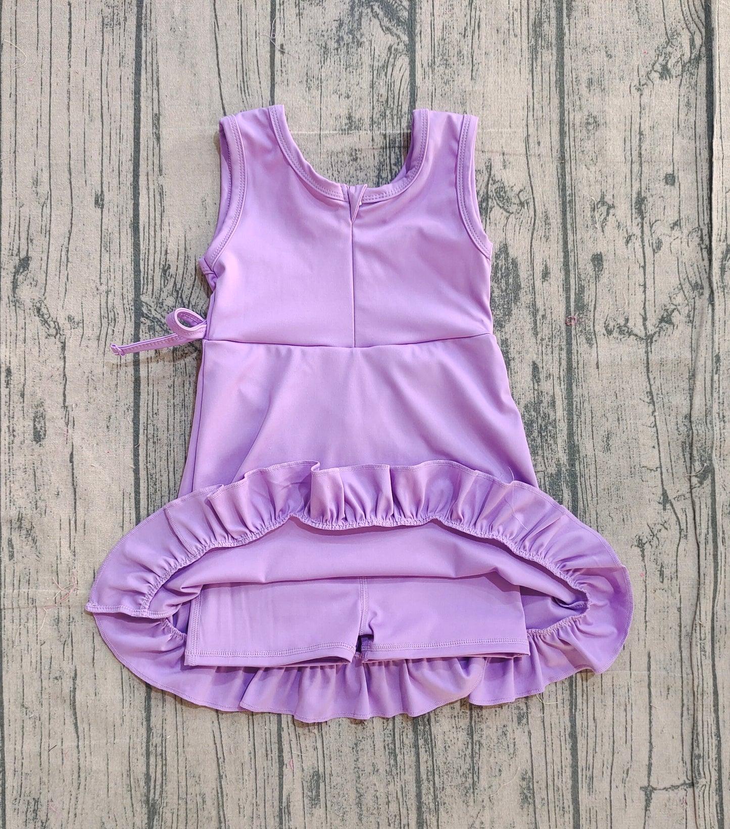(Pre Order) No moq GSD3036 PRE-ORDER baby girl clothes yoga bow purple sleeveless dress-2025.11.27