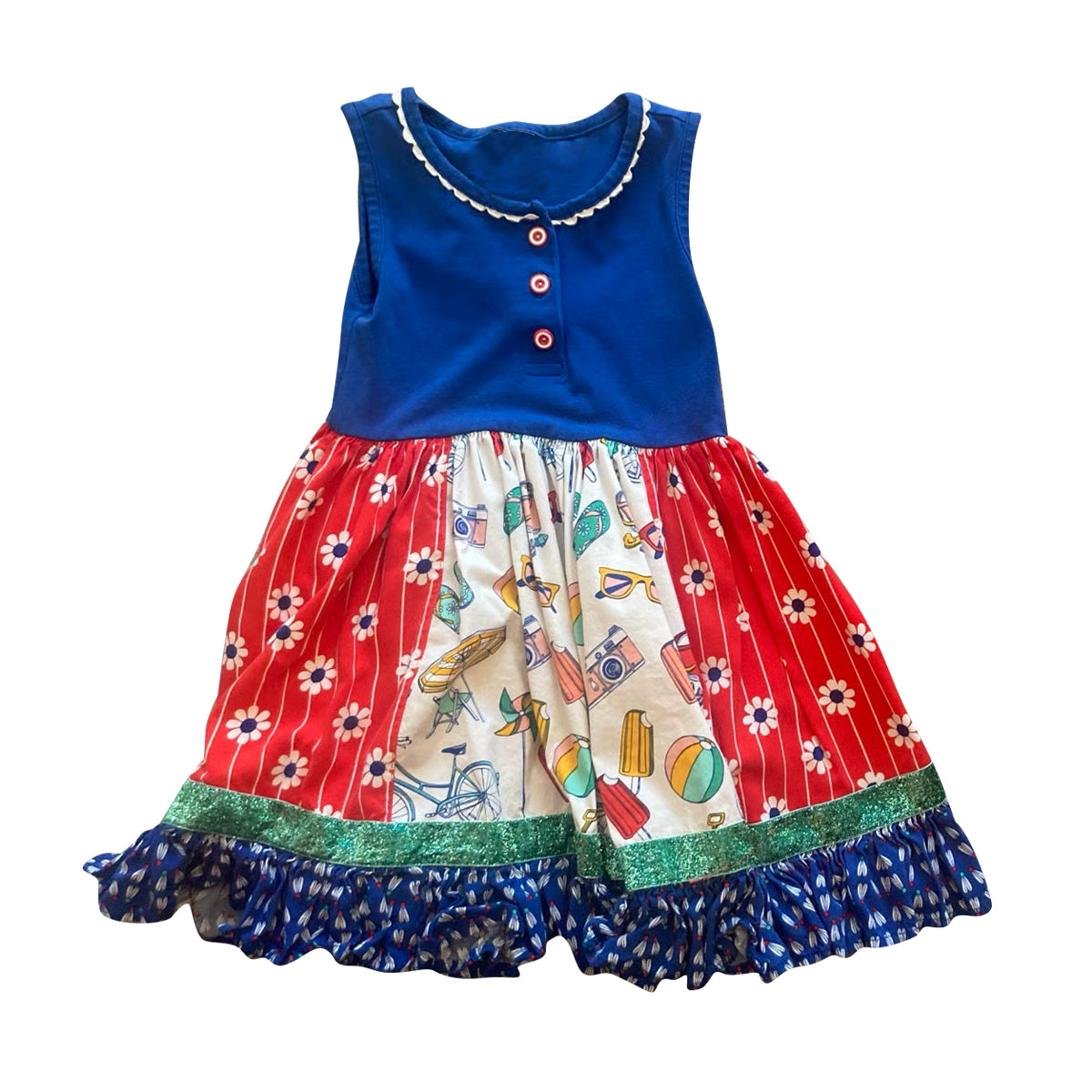 (Pre Order) No moq GSD3060 PRE-ORDER baby girl clothes floral sleeveless dress-2025.11.5