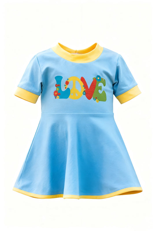 (Pre Order) No moq GSD3085 PRE-ORDER baby girl clothes LOVE short sleeve dress-2025.11.8