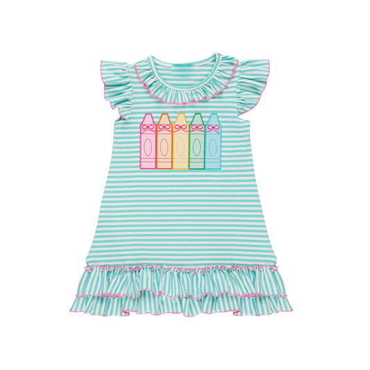 (Pre Order) No moq GSD3104 PRE-ORDER baby girl clothes pencil flying sleeve dress-2025.11.11