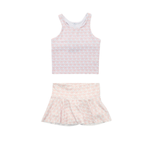 (Pre Order) No moq GSD3137 Pre-order baby girl clothes yoga bow pink sleeveless skirts sets-2025.11.15