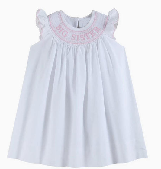(Pre Order) No moq GSD3154 PRE-ORDER baby girl clothes BABY SISTER flying sleeve dress-2025.11.18