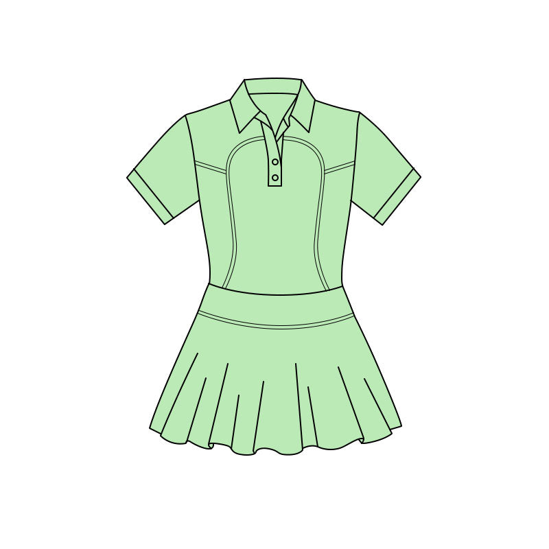 (Pre Order) No moq GSD3169 PRE-ORDER baby girl clothes yoga green short sleeve dress-2025.11.19