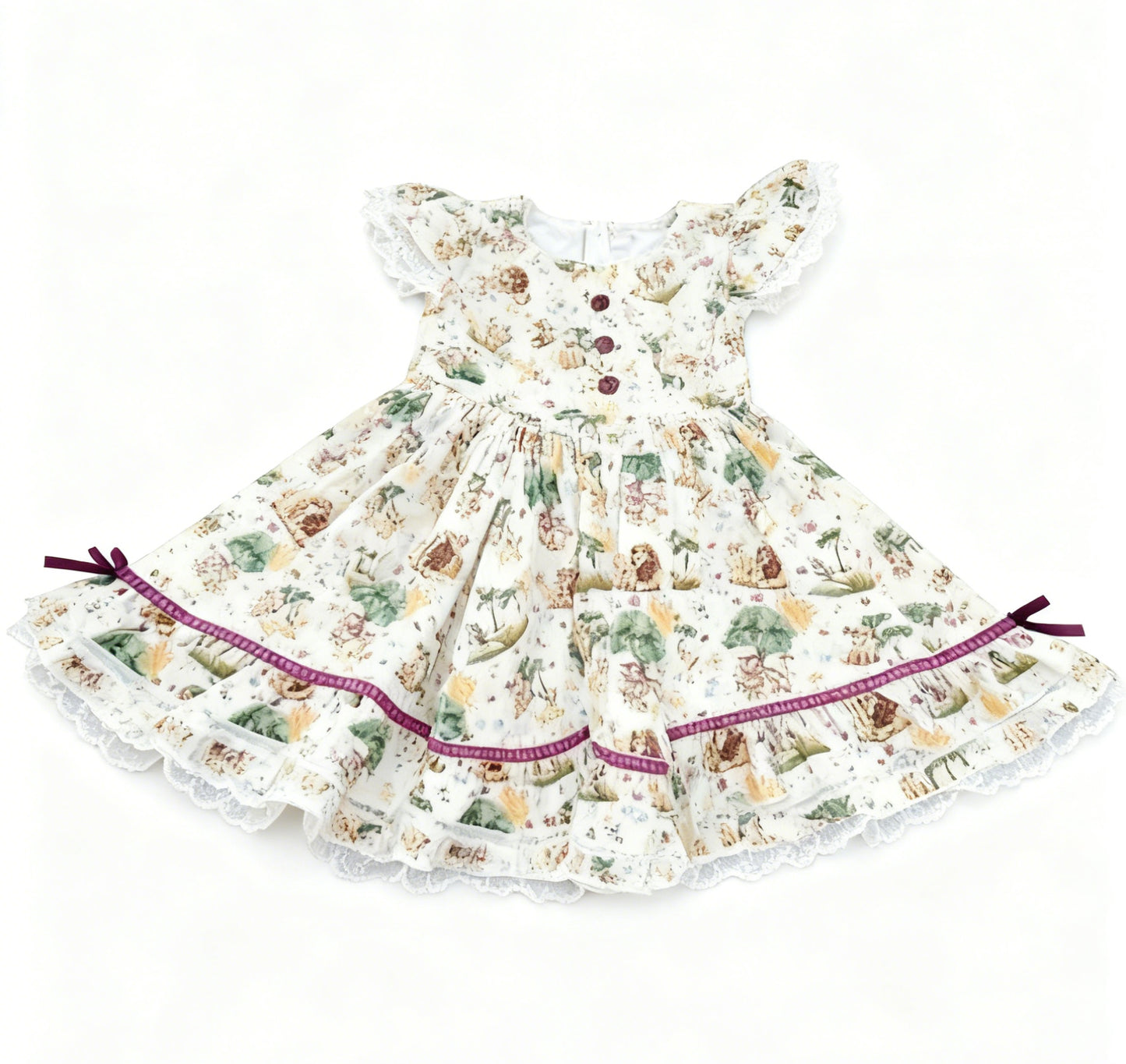 (Pre Order) No moq GSD3223 PRE-ORDER baby girl clothes animal flying sleeve dress-2025.11.21