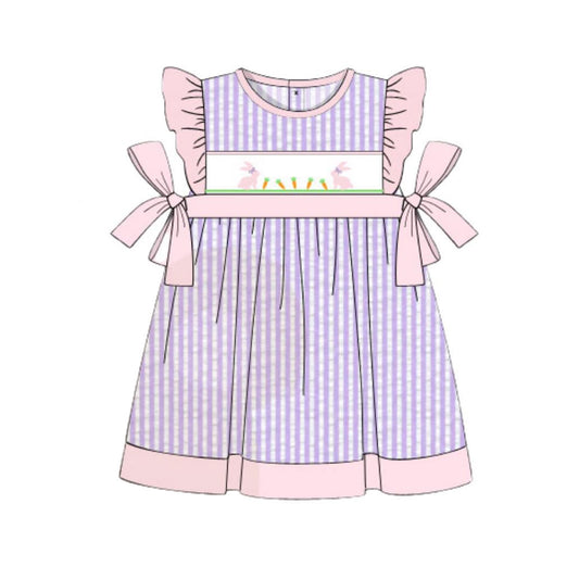 (Pre Order) No moq GSD3238 PRE-ORDER baby girl clothes easter flying sleeve dress-2025.11.22