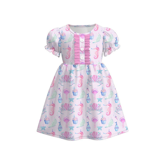(Pre Order) No moq GSD3271 Pre-order baby girl clothes short sleeve dress-2025.11.25