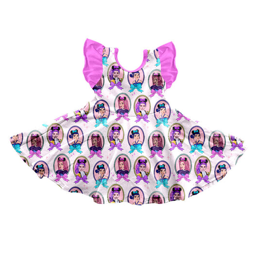 (Pre Order) No moq Pre-order baby girl clothes cartoon bow flying sleeve dress-2025.11.27
