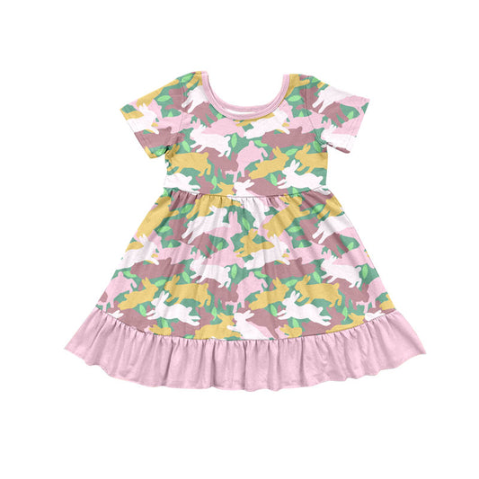 (Pre Order) No moq Pre-order baby girl clothes bunny short sleeve dress-2025.11.27